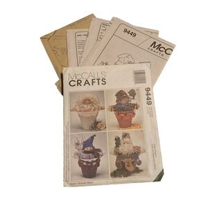 McCall's Crafts 9449 Sewing Pattern Flower Pot People Santa‎ Angel Snowman UNCUT